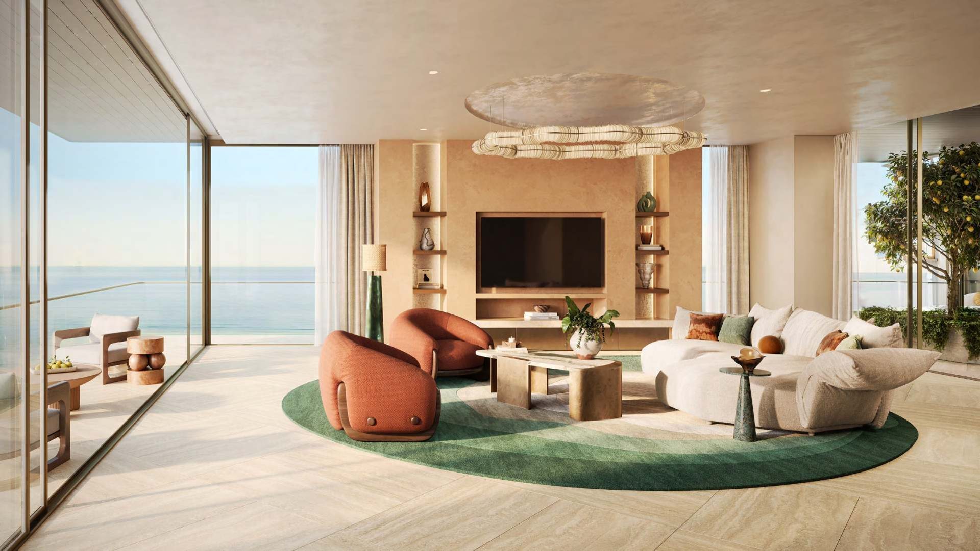 Living room with sea view