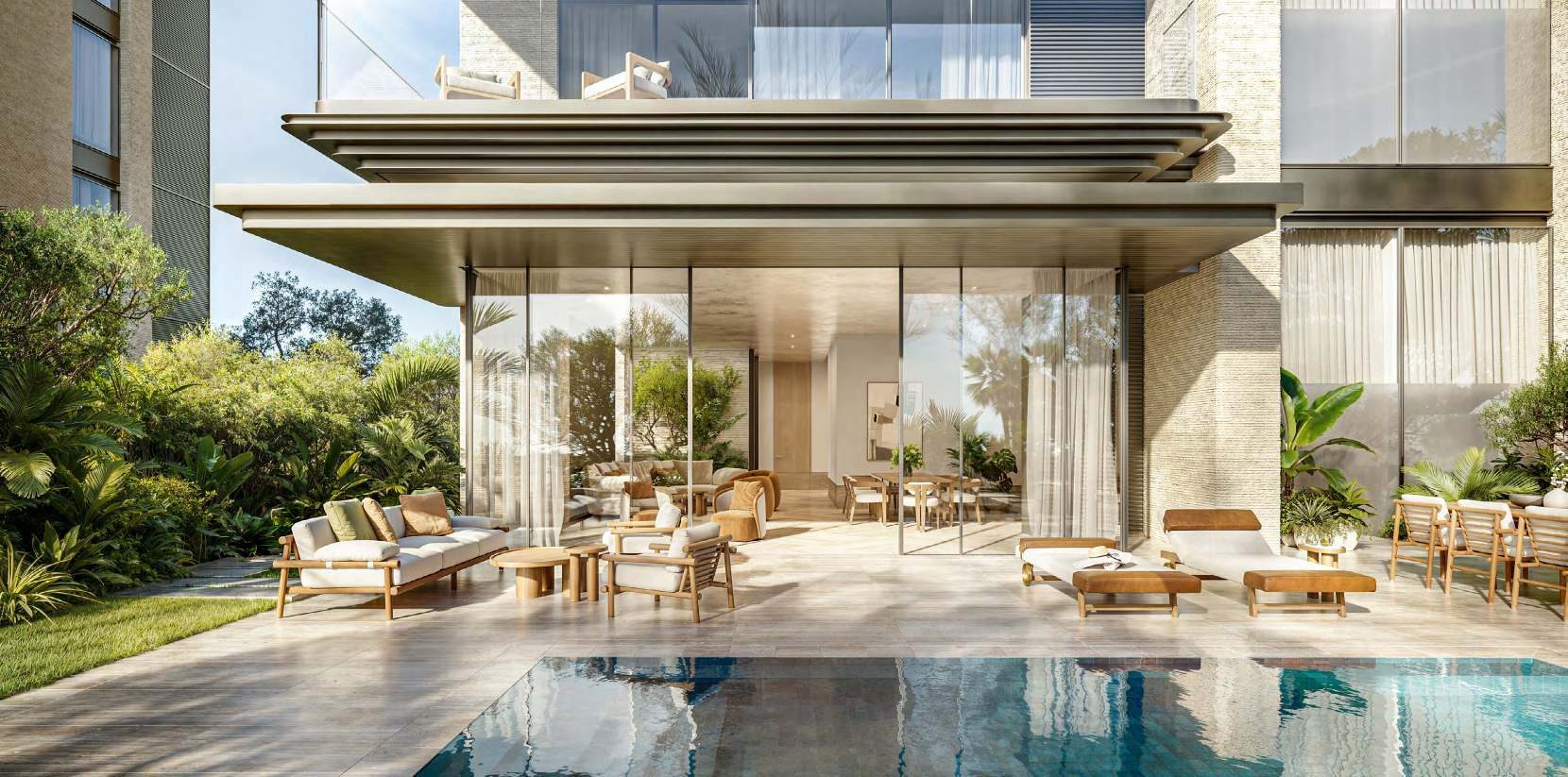 Pool house and pool